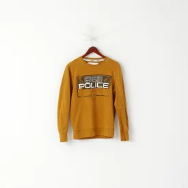 883 Police Men 3 S Sweatshirt Mustard Cotton Milano Crew Neck Sport Top