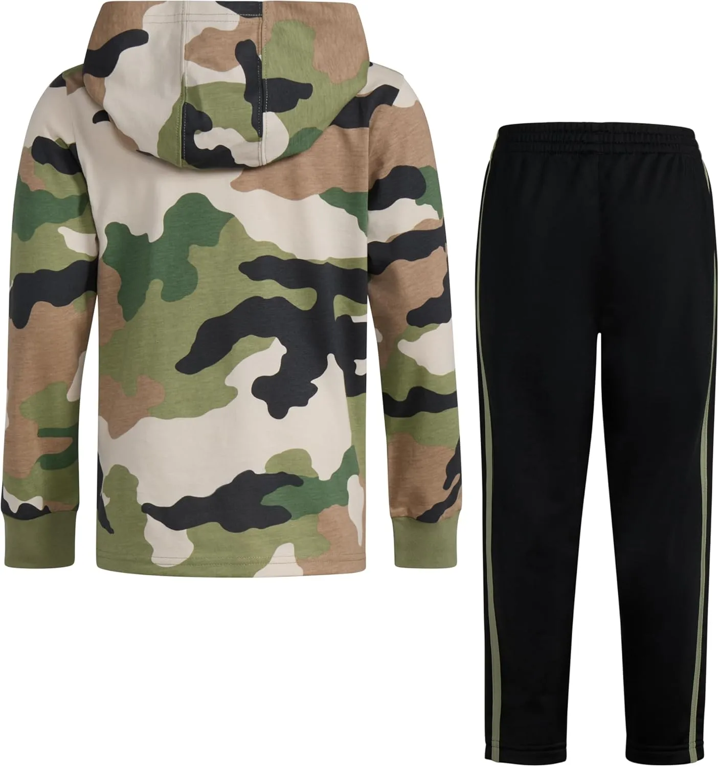 adidas Boys Long Sleeve Camo Fleece Hooded Pullover Set