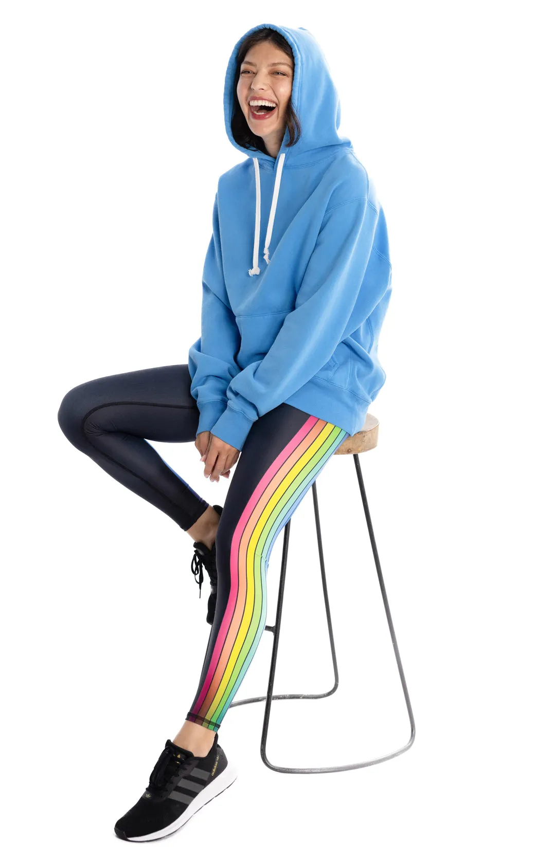 CENTRAL PARK WEST PULLOVER FLEECE HOODIE IN TURQUOISE BLUE