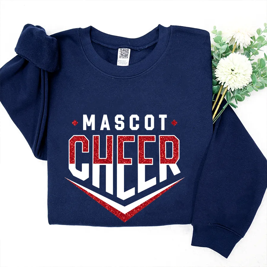 Cheer Chevron Shirt, Cheer Team Shirt, Cheer Sweatshirt Glitter 02