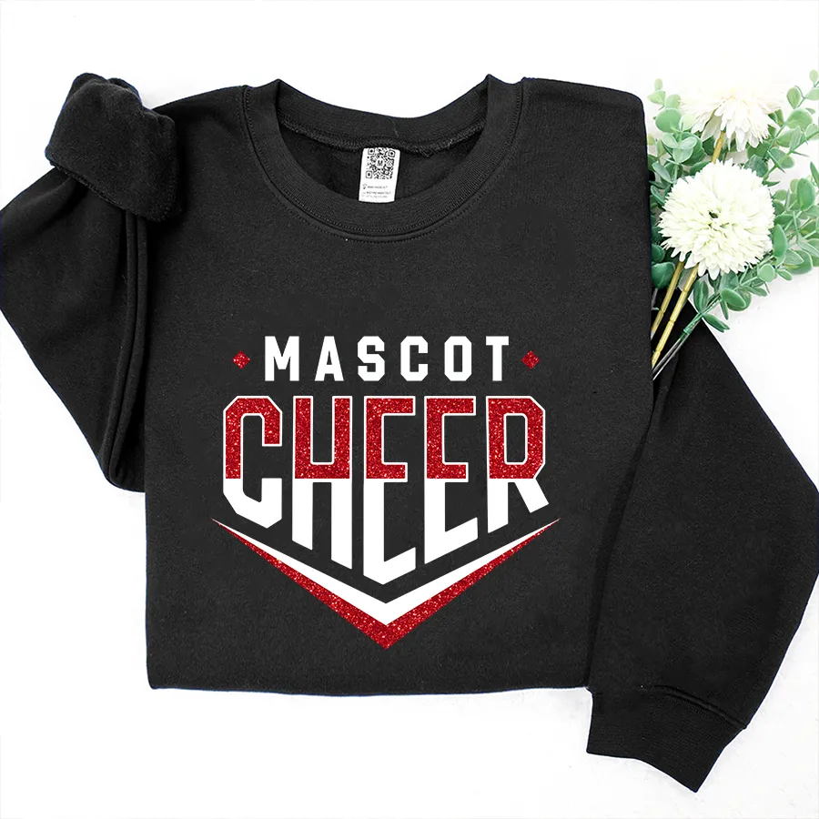 Cheer Chevron Shirt, Cheer Team Shirt, Cheer Sweatshirt Glitter 02