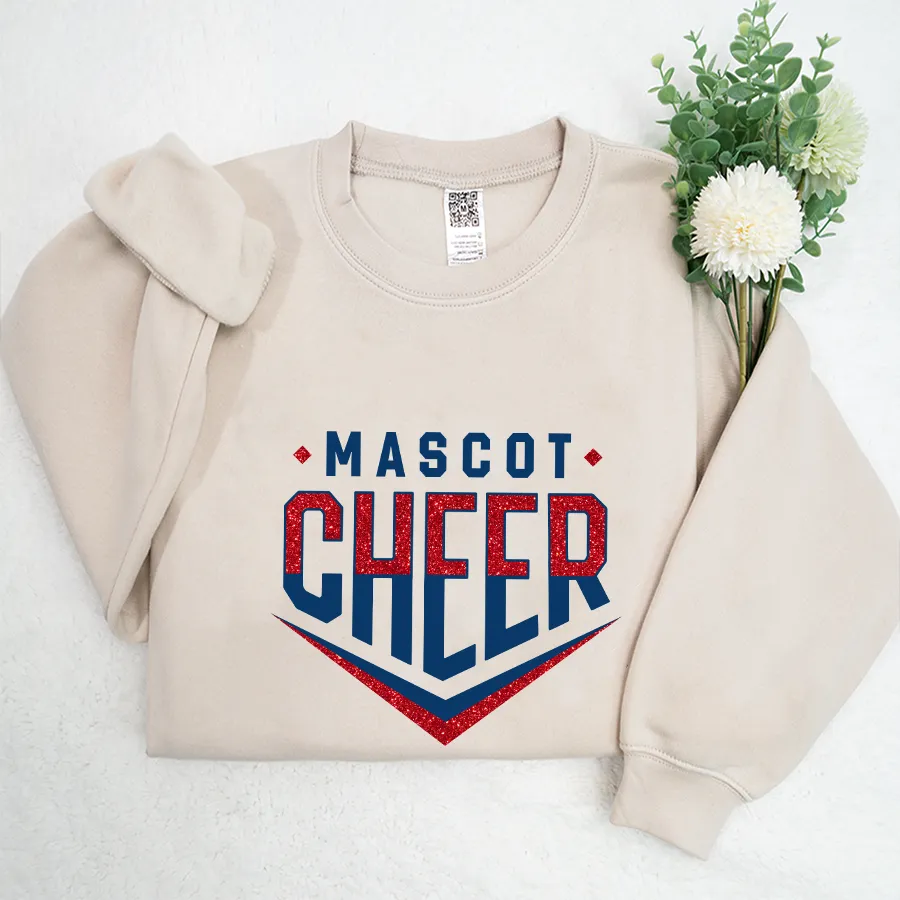 Cheer Chevron Shirt, Cheer Team Shirt, Cheer Sweatshirt Glitter 02