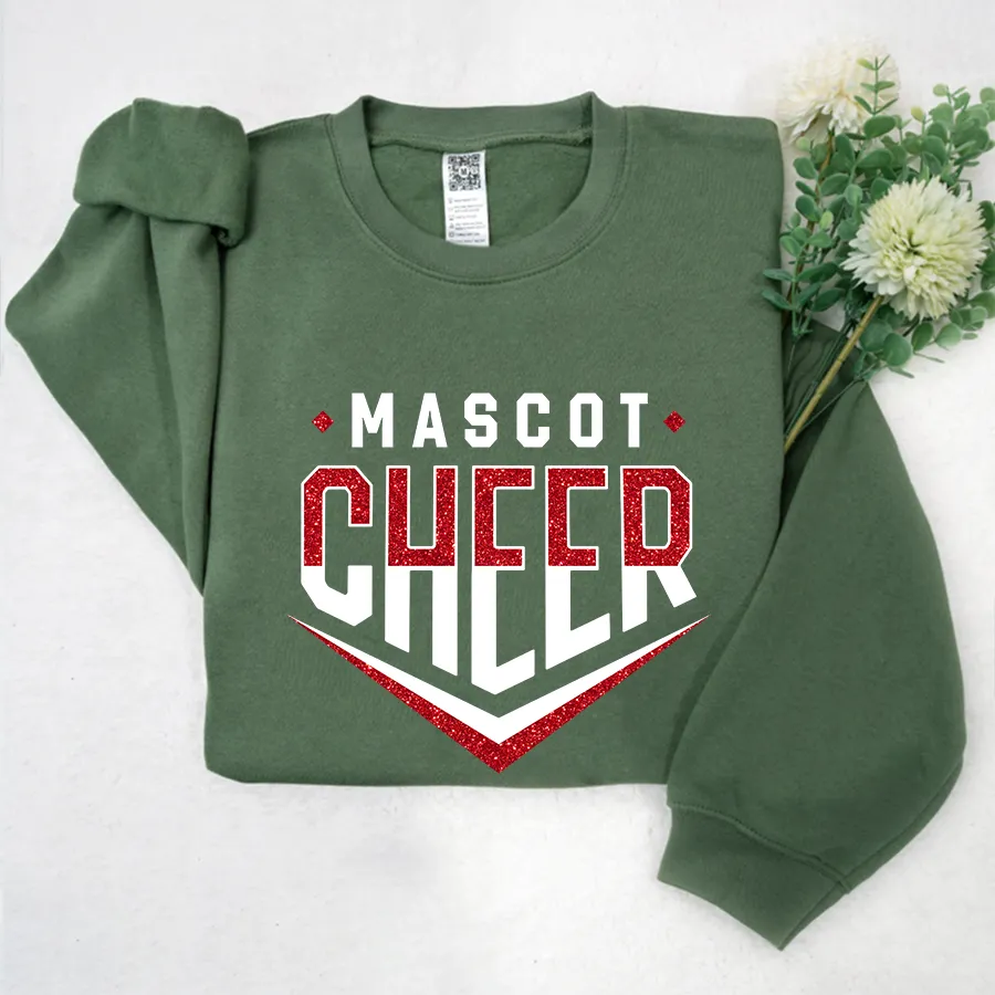 Cheer Chevron Shirt, Cheer Team Shirt, Cheer Sweatshirt Glitter 02
