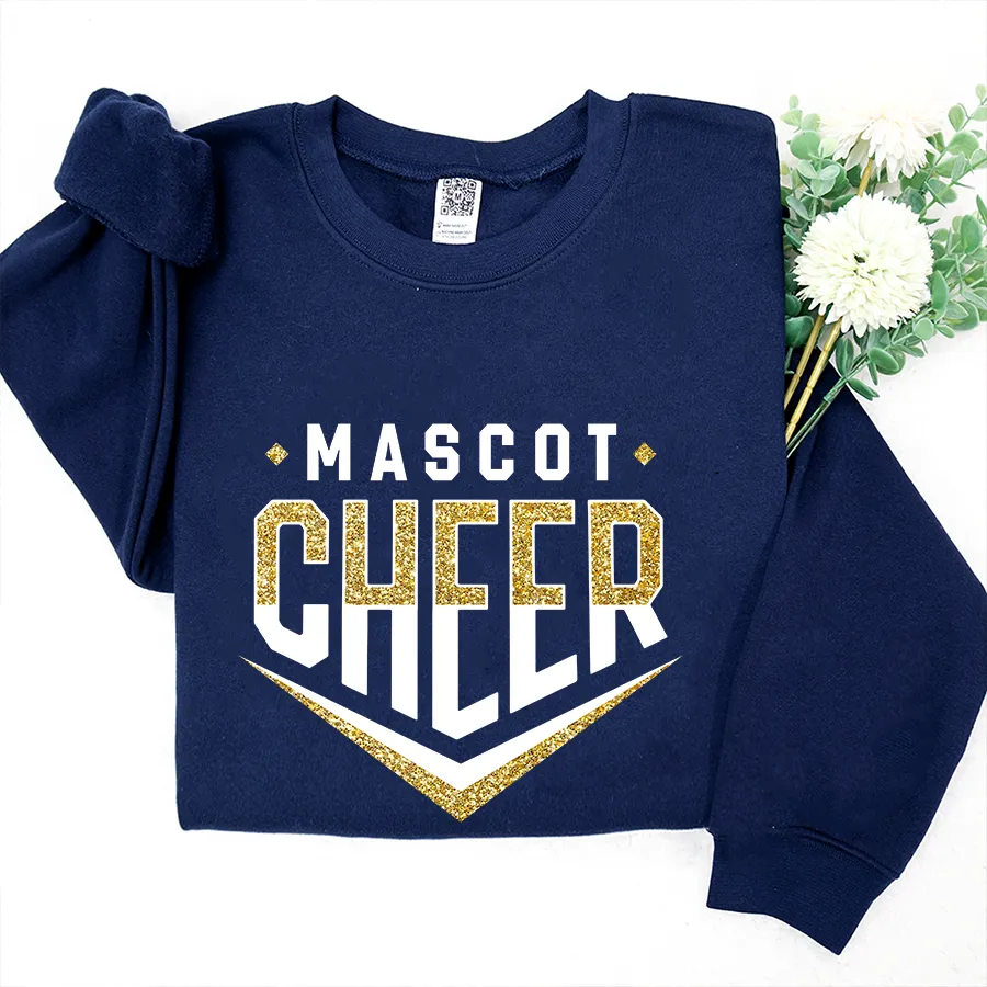 Cheer Chevron Shirt, Cheer Team Shirt, Cheer Sweatshirt Glitter