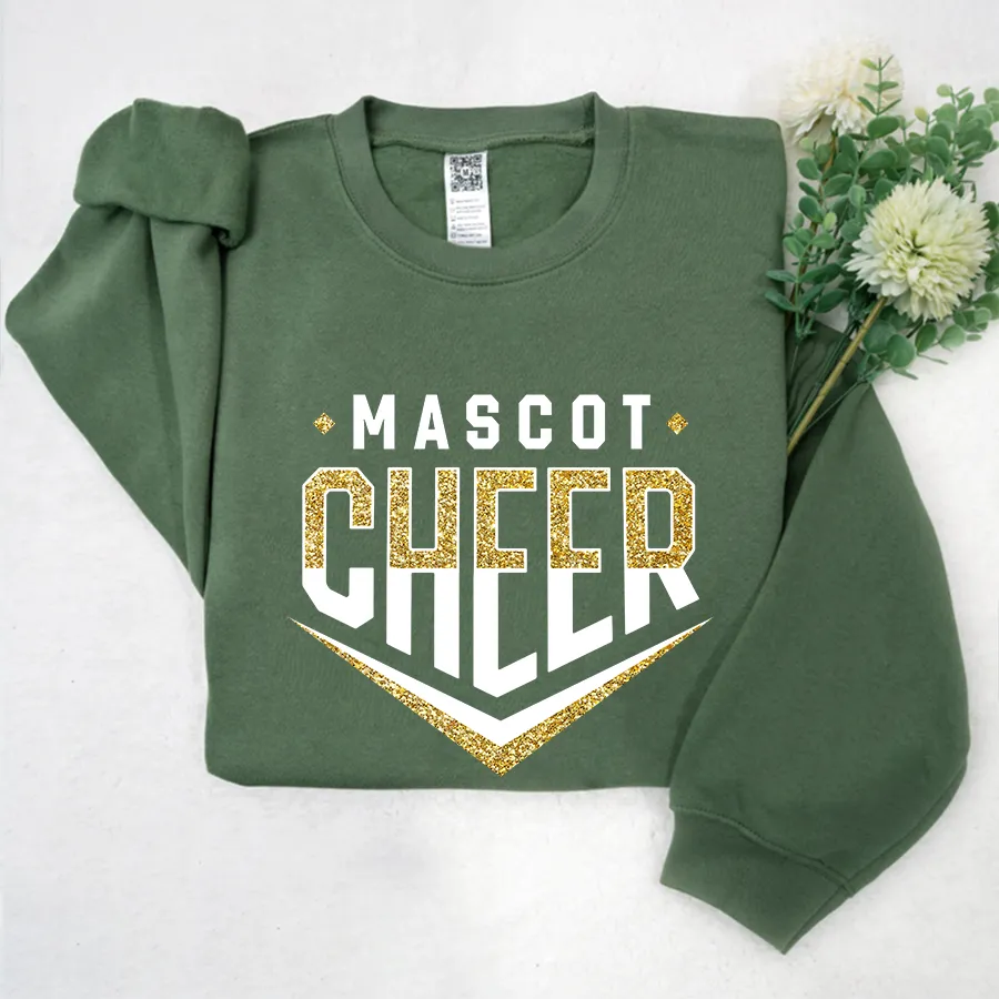 Cheer Chevron Shirt, Cheer Team Shirt, Cheer Sweatshirt Glitter