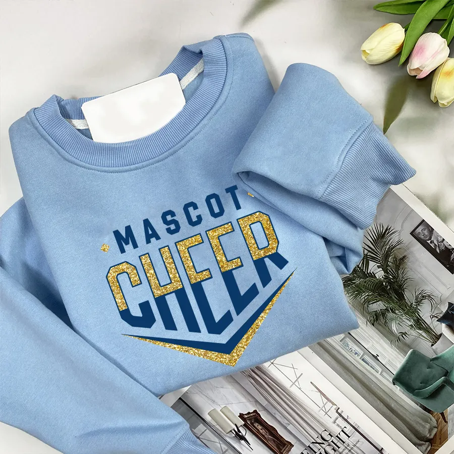 Cheer Chevron Shirt, Cheer Team Shirt, Cheer Sweatshirt Glitter