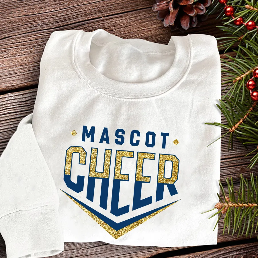 Cheer Chevron Shirt, Cheer Team Shirt, Cheer Sweatshirt Glitter