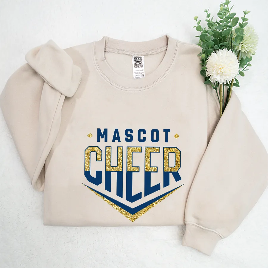 Cheer Chevron Shirt, Cheer Team Shirt, Cheer Sweatshirt Glitter
