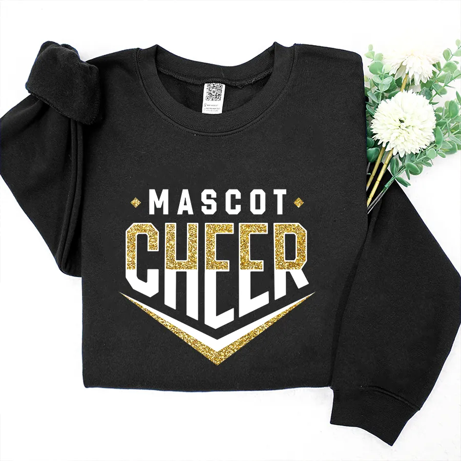 Cheer Chevron Shirt, Cheer Team Shirt, Cheer Sweatshirt Glitter