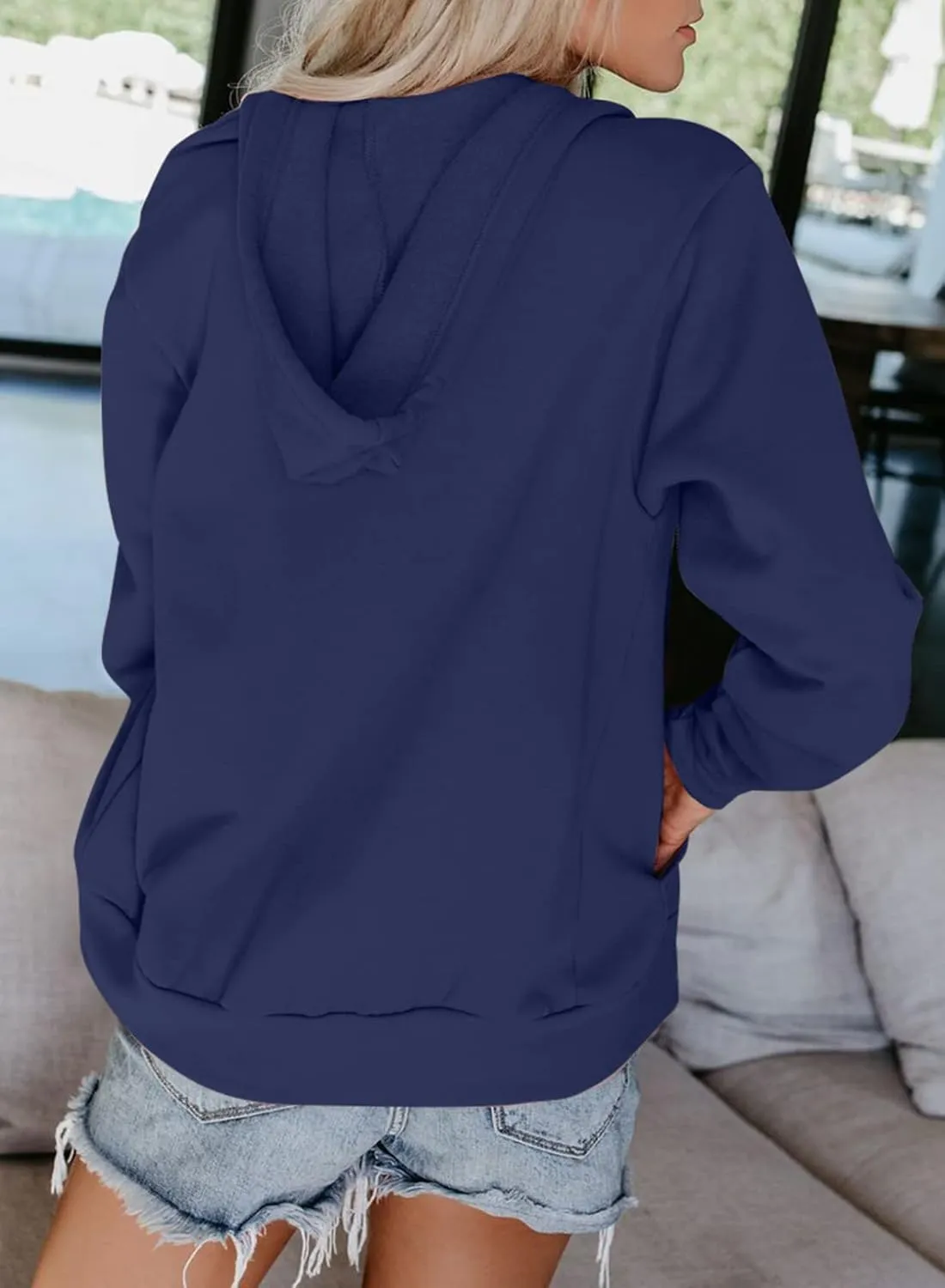 Dokotoo Women's Full Zip Up Hoodie Long Sleeve Hooded Sweatshirts Pockets Jacket Coat for Women