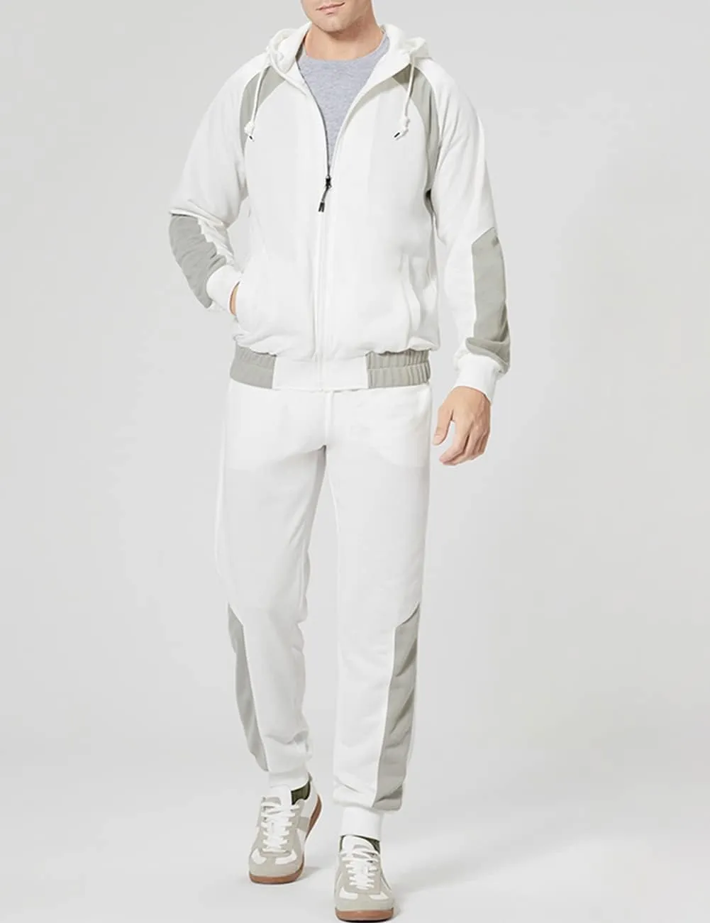 DUOFIER Men's Tracksuit Jogging Sweat Suits 2 Piece Casual Outfit Athletic Suit Set