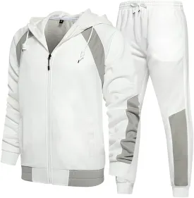 DUOFIER Men's Tracksuit Jogging Sweat Suits 2 Piece Casual Outfit Athletic Suit Set