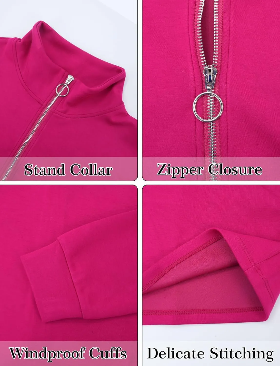 FEOYA Women's Lightweight Crop Workout Jacket Loose Fit Stand Collar Zip Up Athletic Sweatshirt Fall 2024
