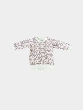 Fleece Sweatshirt - Lilac Leopard