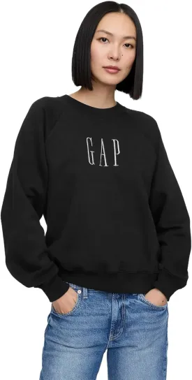 GAP Women's Logo Raglan Crewneck Sweatshirt