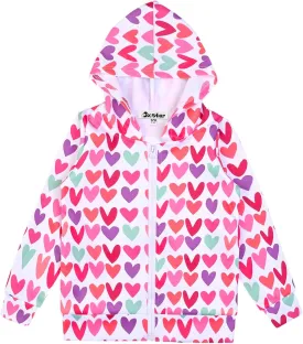 Girls Zip Up Hoodie Jacket Unicorn/Cat Sweatshirt with Pockets