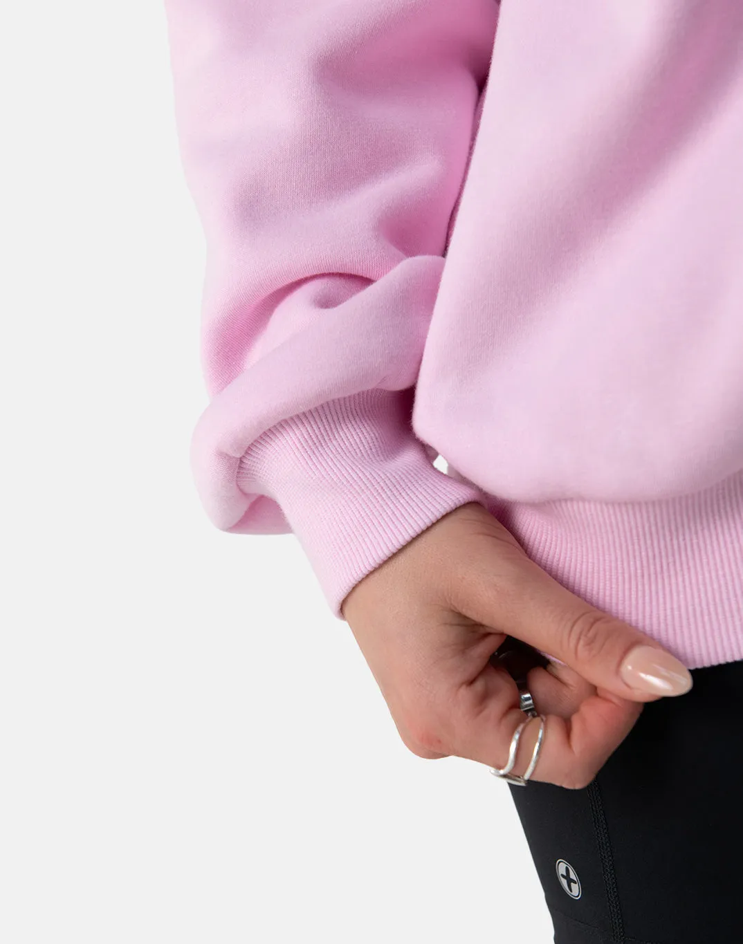 Cozy Kin Snap Collar Sweatshirt in Soft Baby Pink - Stylish and Comfortable Essentials