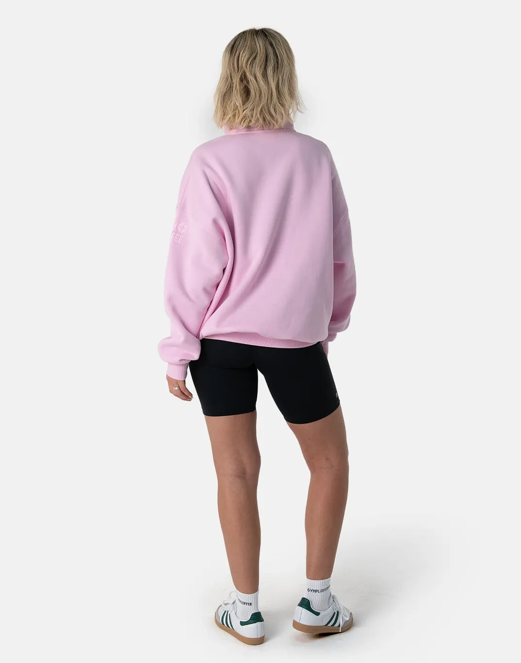 Cozy Kin Snap Collar Sweatshirt in Soft Baby Pink - Stylish and Comfortable Essentials