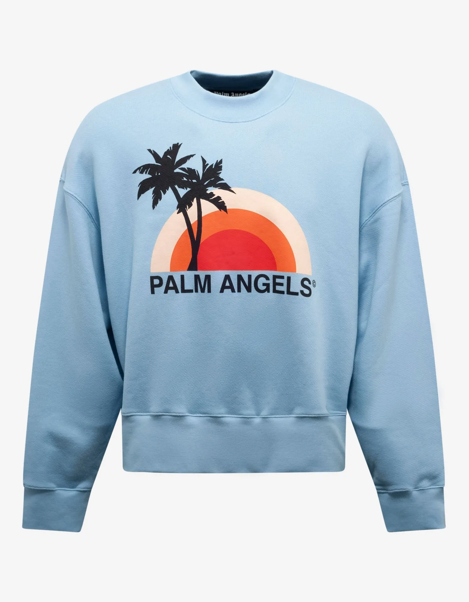 Light Blue Sunset Print Oversized Sweatshirt -