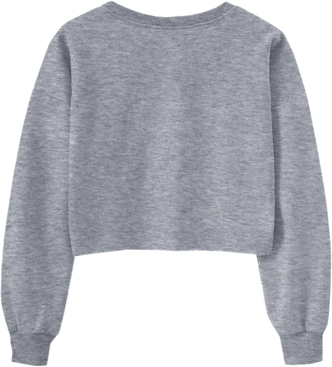 LovelyWholesale Women Graphic Crewneck Sweatshirts Casual Long Sleeve Cropped Tops