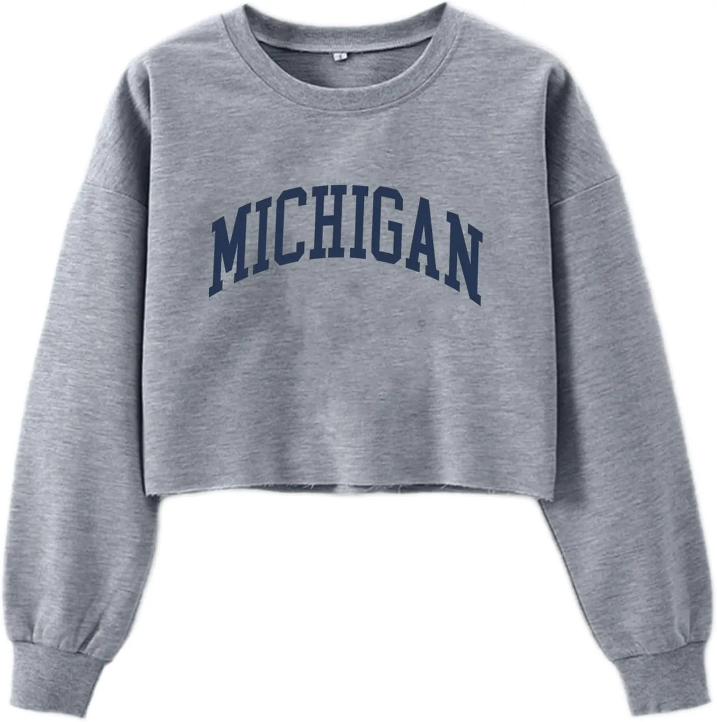LovelyWholesale Women Graphic Crewneck Sweatshirts Casual Long Sleeve Cropped Tops