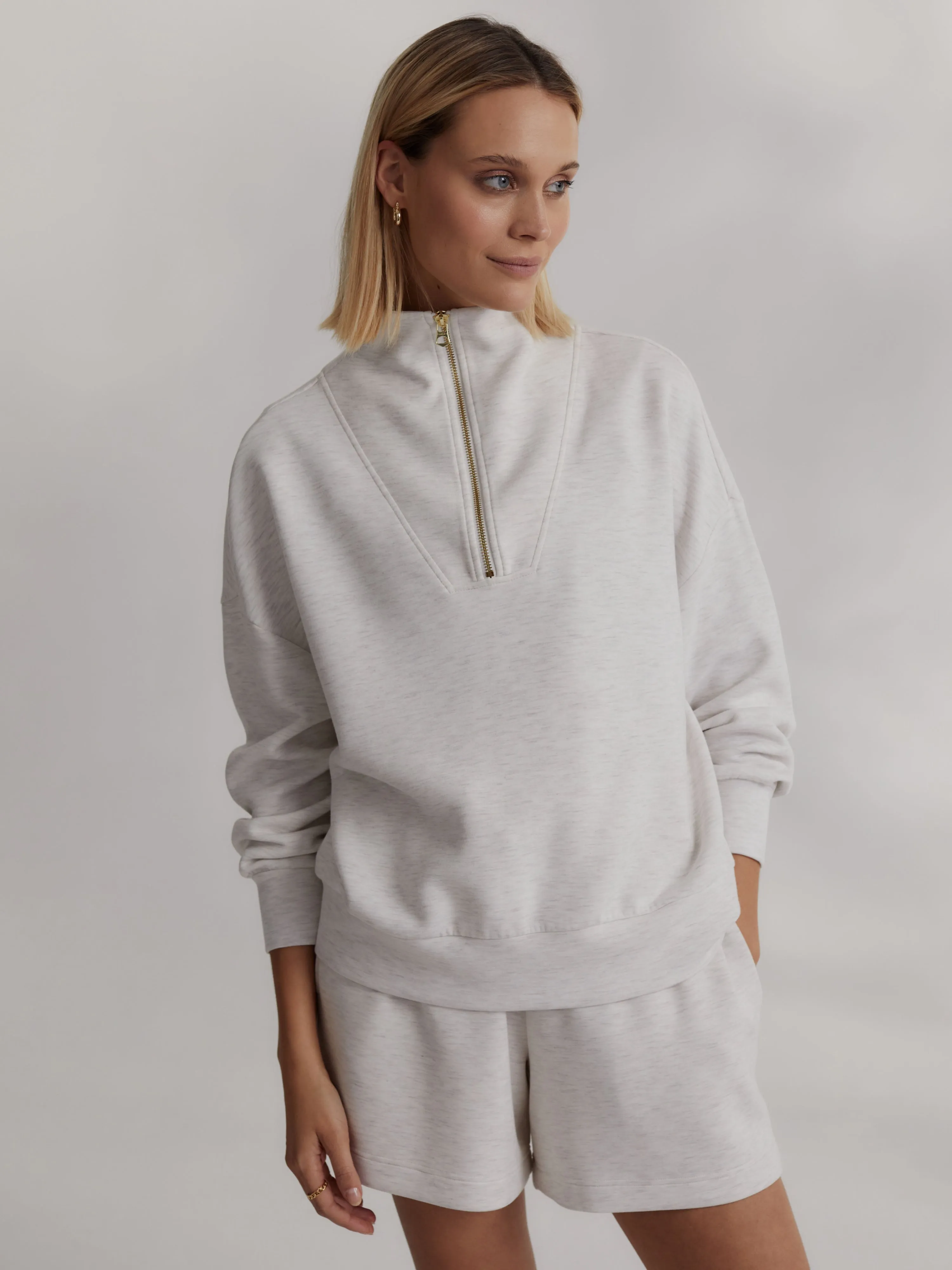 NEW!! Hawley Half Zip Sweatshirt in Ivory by VARLEY
