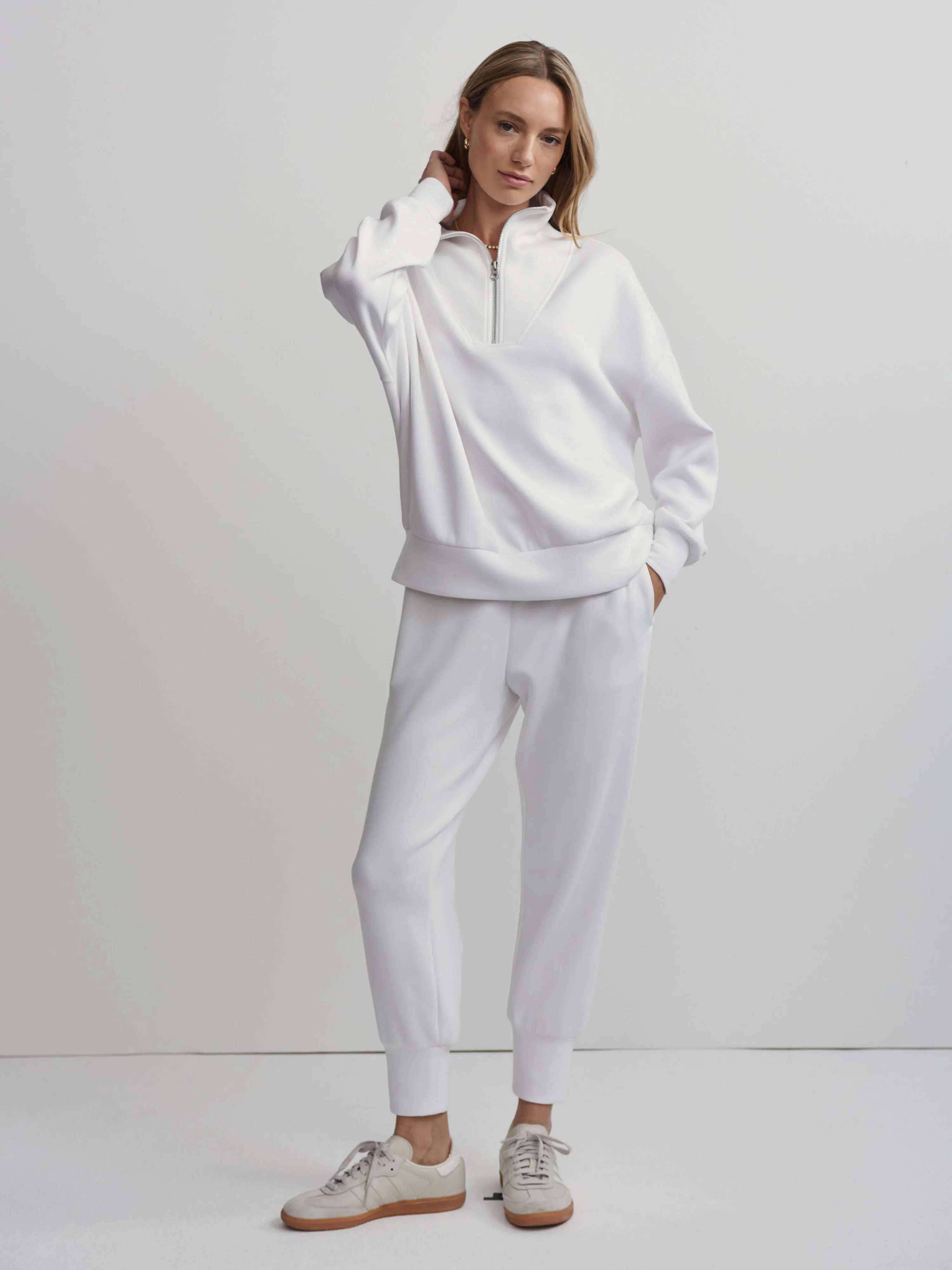 NEW!! Hawley Half Zip Sweatshirt in White by VARLEY