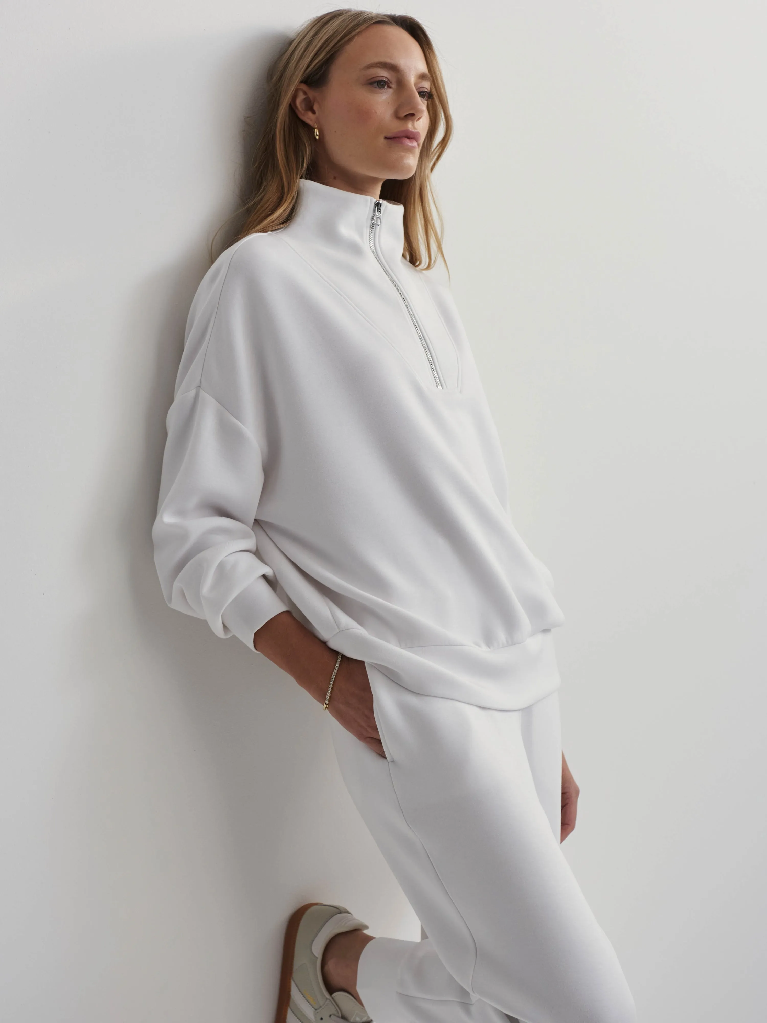 NEW!! Hawley Half Zip Sweatshirt in White by VARLEY