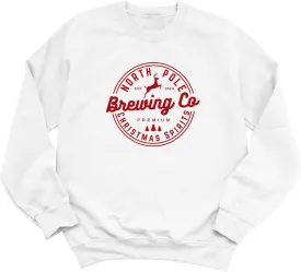 North Pole Brewing Co. Christmas Sweatshirt - Funny Graphic Sweatshirts for Women, Holiday Christmas Sweater, Comfy Pullover
