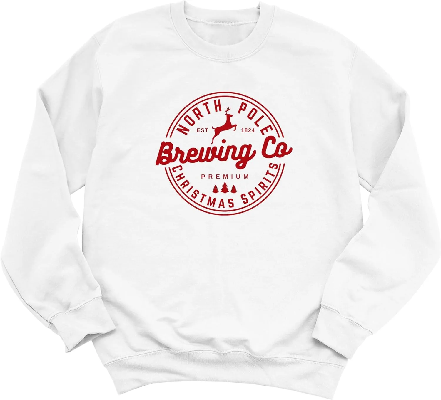 North Pole Brewing Co. Christmas Sweatshirt - Funny Graphic Sweatshirts for Women, Holiday Christmas Sweater, Comfy Pullover