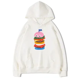 Pink Winter Pullover Hooded Sweatshirts Loose Casual O-neck Printing Fashion Sweet Women‘s Hoodies Basic Office Ladies