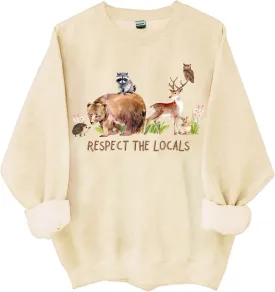 Respect Local Wildlife Sweatshirt, Respect Local Wildlife Crew Neck Shirt Respect The Locals Woodland Animals Top
