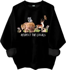 Respect Local Wildlife Sweatshirt, Respect Local Wildlife Crew Neck Shirt Respect The Locals Woodland Animals Top