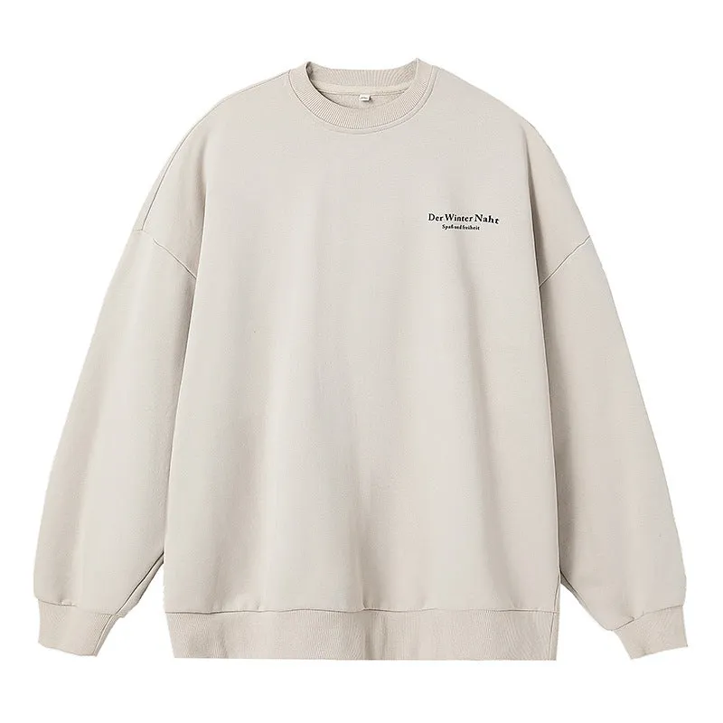 Retro American Printed Crew Neck Sweatshirt Loose Ins