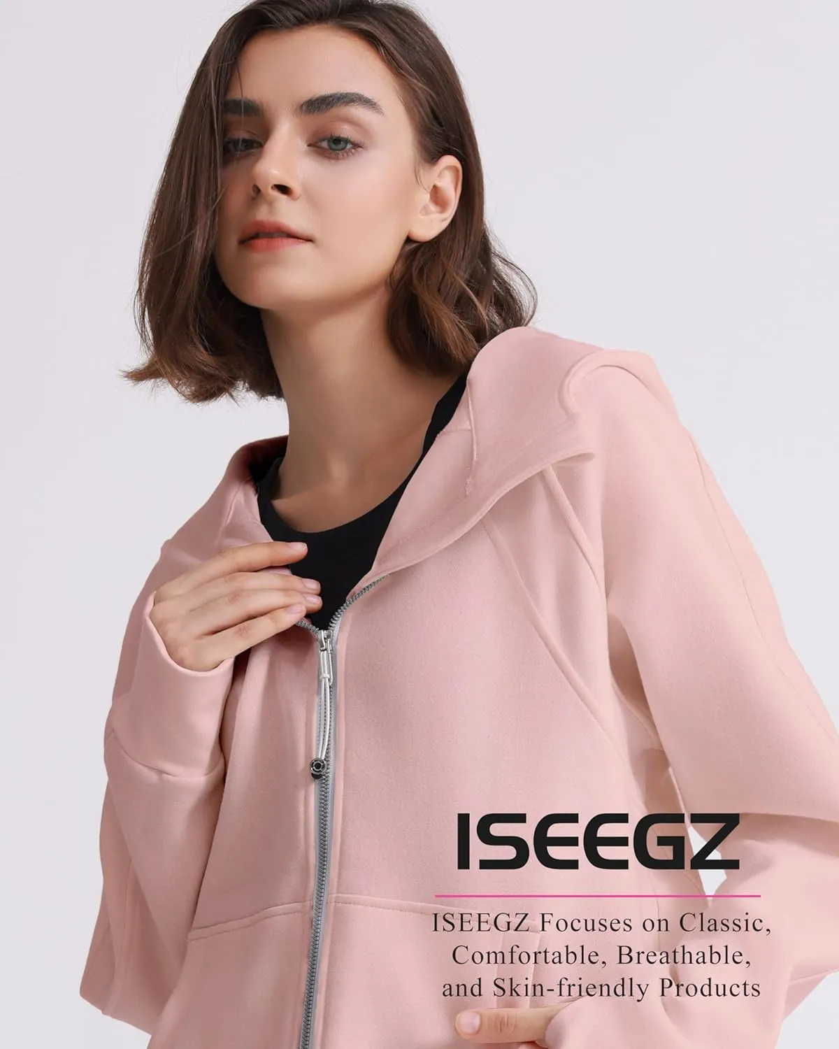 Womens Fleece Lined Half Zip Pullover Cotton Winter Warm Scuba Sweatshirt for Women with Thumbhole Pocket