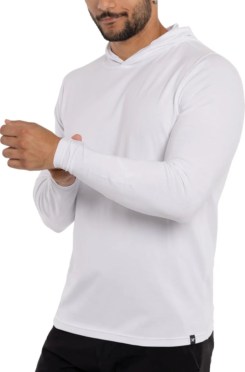 X RAY Men's Crewneck & Hooded Long Sleeve T-Shirt, 95% Cotton Stretch Slim Fit Basic Shirt for Men