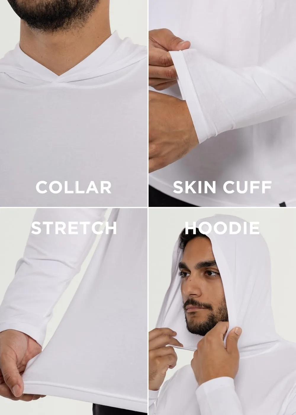 X RAY Men's Crewneck & Hooded Long Sleeve T-Shirt, 95% Cotton Stretch Slim Fit Basic Shirt for Men